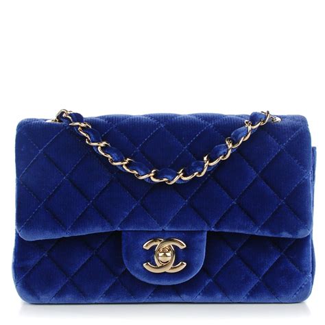 chanel blue velvet bag|vintage chanel velvet bag.